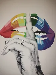 Buy Rainbow Kiss. Original Hand Painted Artwork 16 ×20  • 55£