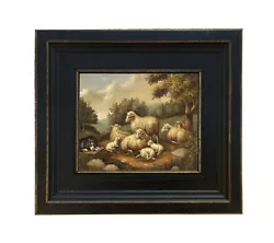 Buy Sheep In Landscape Vintage Antique Farmhouse Style Painting Print Canvas Framed • 46.02£