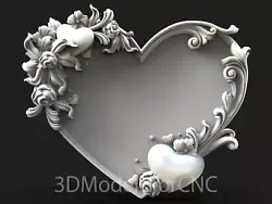 Buy 3D Model STL File For CNC Router Laser & 3D Printer Heart 2 • 2.50£