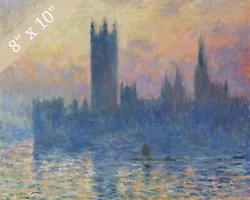 Buy Claude Monet Houses Of Parliament Painting Giclee Print 8x10 On Fine Art Paper • 14.17£