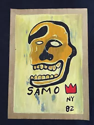 Buy Jean Michel Basquiat (Handmade) Drawing - Painting On Old Paper Signed & Stamped • 104.56£
