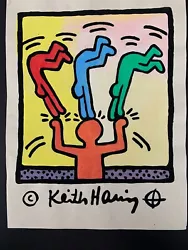 Buy Keith Haring Signed Abstract Painting On Paper - Balancing Act  11.5” X 8.5” • 394.52£