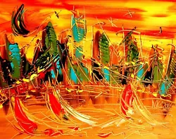 Buy CITYSCAPE   Abstract Pop Art Painting  Canvas Gallery VEU97T • 84.10£
