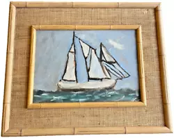 Buy Vtg Mid Century Modern Sailboat Painting California Abstract Modernist Blacher • 82.65£