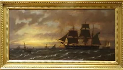Buy Large 19th Century English Ships At Sunset RICHARD HENRY NIBBS (1816-1893) • 2,800£