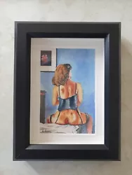 Buy Semi Nude Woman Original Watercolour Painting 'Moody Blue' 8 ×6  Framed  • 95£