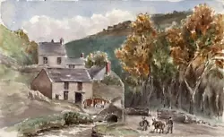 Buy GOING TO POLPERRO CORNWALL LANDSCAPE Antique Watercolour Painting 19TH CENTURY • 50£