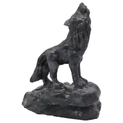 Buy Black Marble Wolf Statue, Handmade Wolf Sculpture • 165.37£