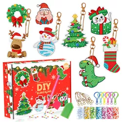 Buy Christmas DIY Diamond Key Chain Painting Key Chain Pendant Handicraft Gift 2023 • 12.59£