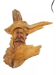 Buy 13  VTG Hand Carved Wood Spirit Old Man Face Tree Bark Log Sculpture Signed Wind • 54.53£