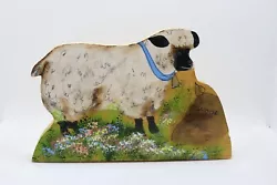 Buy VTG Handmade Wood Art Sheep Acrylic Painting Signed 1989 • 20.05£