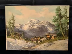 Buy Mid Century GIUSEPPE SERVOLI Mountain Scene Oil Painting Signed  • 45£