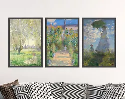 Buy Claude Monet Set Of Three Paintings - Relaxing In Summer - Art Print Poster • 19£