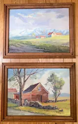 Buy Valley Home I, II Pair Of Original Fine Art Acrylic Framed Landscape Paintings • 99.46£