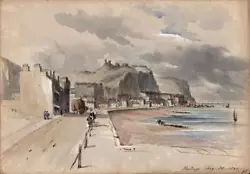 Buy GEORGE ERNEST HOWMAN Watercolour Painting COASTLINE AT HASTINGS 1841 • 150£