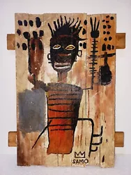 Buy Jean-Michel Basquiat (Handmade) Acrylic Painting Signed And Sealed 39x25 Cm. • 401.24£