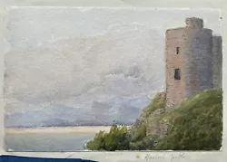 Buy Antique Landscape Watercolour - Harlech Castle & Coastline, George Chance C.1880 • 10£