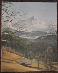 Buy Oil Painting Mountain Scene Signed Unframed (K160) • 35£