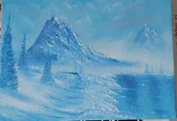 Buy Glitter Winter Snow Scene, Unframed Oil On Canvas Signed  For Size See Pics • 15£