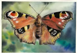 Buy Handpainted Original Watercolour Peacock Butterfly Painting (Aglais Io) A4 Size • 58.99£