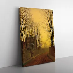 Buy An Autumn Lane By John Atkinson Grimshaw Canvas Wall Art Print Framed Picture • 24.95£
