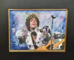 Buy Original Mario Mendoza Oil Painting Canvas Prince Purple Rain  Abstract Guitar • 1,450£