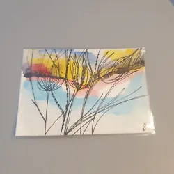 Buy Aceo Abstract Organic Landscape By Yvette New Work In Watercolour Ink  • 2.75£