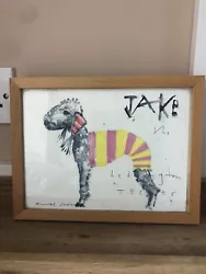 Buy Original Signed Framed Watercolour Painting Of Bedlington Terrier Dog • 35£