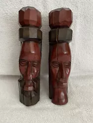 Buy Set Of 2 Solid Wood Hand Carved Sculptures - Jamaican Man And Woman - Couple • 22.28£