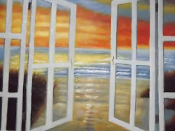 Buy Sea View Ocean Large Oil Painting Canvas Seascape Ocean Waves Modorn Original • 31.95£