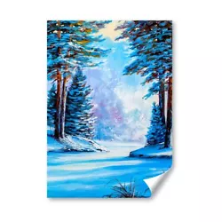 Buy A5 - Winter Trees Painting Forest Snow Print 14.8x21cm 280gsm #16814 • 3.99£