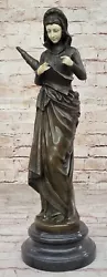 Buy Intricately Detailed Lady Bronze La Liseuse Sculpture By Carrier Belleuse Sale • 758.03£