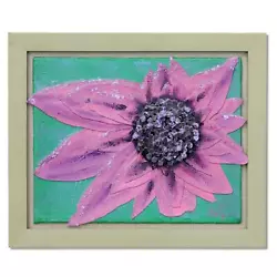 Buy Donald Gotz  Purple Dew  Acrylic Floral 3D Mixed Media 12x10 Signed • 111.89£