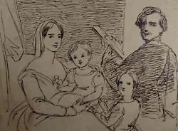 Buy Original Pen & Ink  Drawing,'Family Portrait', John Wood (1801-1870) • 42£