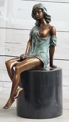 Buy Bronze Sculpture Art Deco Sexy Exotic Nude Female Bronze Sculpture Figure • 139.50£