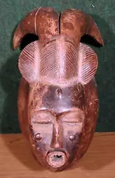 Buy African Or Oceanic Objects, Mask With Horns, Hand-Carved Wood Sculpture • 2,391£