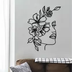 Buy Metal Wall Art Female Face  Silhouette For Living Room Bedroom Decor • 9.53£
