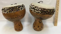 Buy Goblet Djembe Drum Gourd Hollowed Handmade Carved Horse Design Skin Head 10   • 33.07£