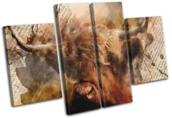 Buy Highland Cow Old Vintage Animals MULTI CANVAS WALL ART Picture Print • 234.99£