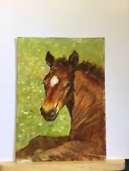 Buy Original Oil Painting On Strawboard Of A Foal • 20£