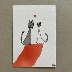 Buy Cats Abstract Aceo Miniature Watercolour Painting Original  Art By Melanie-jayne • 2.99£