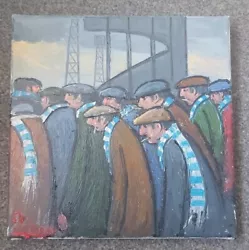 Buy James Downie Oil Painting Canvas At The Match 30cm X 30cm Manchester City • 75£