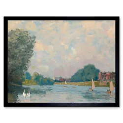 Buy Alfred Sisley The Thames At Hampton Court Painting Wall Art Print Framed 12x16 • 10.99£
