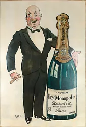 Buy Oil On Canvas - SEM - Champagne Dry Monopole - Charlie Heidsieck - Reims - 1927 • 85,250.82£
