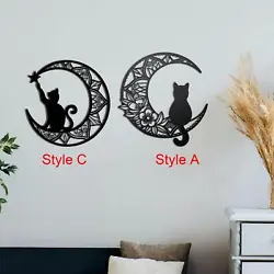 Buy 13inch Metal Wall Art Decor, Wall Hanging Black Cat Silhouette Plaque Wall • 11.96£