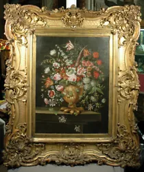 Buy Dutch Or Flemish Style Still Life Flower Bucket  Magnificent Glold Frame  • 27,562.31£