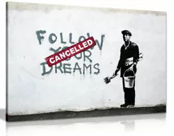 Buy Banksy Follow Your Dreams Graffiti Canvas Wall Art Picture Print • 19.99£
