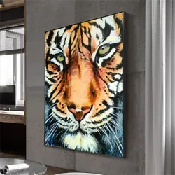 Buy Canvas Hand-painted Oil Painting Animal Tiger 60x90cm Unframed • 26.21£
