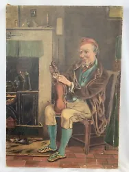 Buy The Old Fiddler Original Oil Painting Unframed, Antique / Vintage Unsigned • 39.99£