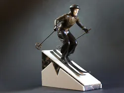 Buy The Skier Of St Moritz 1929 Rare Large Size Bronze With Marble Base Art Deco  • 10,656.35£